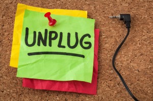 unplug - information overload concept